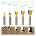 5PCS/Set Dovetail Cutter 8mm Shank Dovetail Router Bit Slotting Knife Woodworking Engraving Tool 