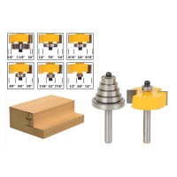 1/4 Inch Shank Rabbet Router Bit with 7 Bearings Set Tenon Cutter for 1/8 1/4 5/16 3/8 7/16 1/2 Inch Depths