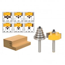 1/4 Inch Shank Rabbet Router Bit with 7 Bearings Set Tenon Cutter for 1/8 1/4 5/16 3/8 7/16 1/2 Inch Depths