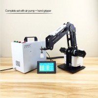 3-Axis Mechanical Robot Arm Industrial Manipulator Desktop Robotic Arm with Air Pump PLC Hand Grab