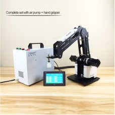 3-Axis Mechanical Robot Arm Industrial Manipulator Desktop Robotic Arm with Air Pump PLC Hand Grab