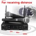 Professional UHF Wireless Microphone System Dual Channel Receiver + 2 Cardioid Microphone Black 