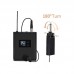UHF Wireless Microphone System Lavalier Lapel Microphone with Receiver Bodypack Transmitter Black