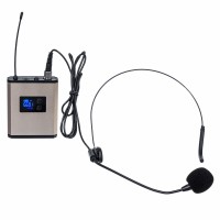 UHF Wireless Microphone System Headset Mini Microphone with Receiver Bodypack Transmitter Gold