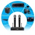 FREEBOSS KU-22 UHF Wireless Microphone System Dual Channel Receiver + 2 Handheld Mic Transmitter 