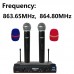 FREEBOSS KU-22 UHF Wireless Microphone System Dual Channel Receiver + 2 Handheld Mic Transmitter 