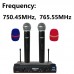FREEBOSS KU-22 UHF Wireless Microphone System Dual Channel Receiver + 2 Handheld Mic Transmitter 