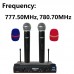 FREEBOSS KU-22 UHF Wireless Microphone System Dual Channel Receiver + 2 Handheld Mic Transmitter 