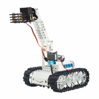 RC Track Tank w/ Acrylic Mechanical Arm Robotic Arm Unassembled For Scratch Programming Pearl White