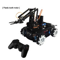 AGV Robot Car Chassis Unassembled w/ Mecanum Wheel Plastic Gear Motor Wireless Controller Robot Arm