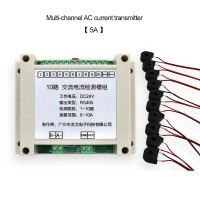 Multichannel AC Current Transmitter RS485 Acquisition Module 10 Channels Current Detection Module 5A