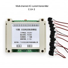 Multichannel AC Current Transmitter RS485 Acquisition Module 10 Channels Current Detection Module 20A