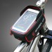 Wheel Up Bike Phone Bag Waterproof Bicycle Frame Front Tube Bag Handlebar 6" Touch Screen Black Red