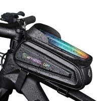 Wheel Up EVA Bike Phone Bag Waterproof Bicycle Frame Handlebar Front Tube Bag Colorful Reflective