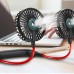 USB Rechargeable Neck Fan Hands Free Water Misting Fan Dual Neck Fan Wearable Sports Fan Black