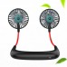 USB Rechargeable Neck Fan Hands Free Water Misting Fan Dual Neck Fan Wearable Sports Fan Black