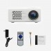 814 Mini LED Projector Support 1080P with Multi-Interface AV USB HDMI 3.5MM Headphone Jack White