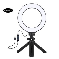 6.2" Dimmable LED Ring Light with Tripod Stand Vlogging Video Ring Light Photography Kit PKT3059B