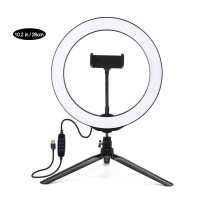 10.2" Dimmable LED Ring Light with Tripod Stand Phone Clip Vlogging Selfie Video Ring Light PKT3071B