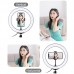 10.2" Dimmable LED Ring Light with Tripod Stand Phone Clip Vlogging Selfie Video Ring Light PKT3071B