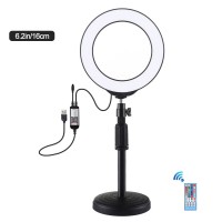 6.2" RGBW Dimmable LED Ring Light Video Ring Light with Stand Mount Remote Control PKT3074B