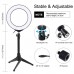 6.2" RGBW Dimmable LED Ring Light with Tripod Stand Remote Control Vlogging USB Ring Light PKT3075B