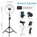 10.2" Dimmable LED Ring Light Selfie Video Ring Light with 1.1m Tripod Stand Phone Clip PKT3069B