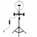 10.2" Dimmable LED Ring Light with 1.1m Tripod Stand Phone Clip For Two Mobile Phones PKT3070B