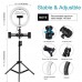 10.2" Dimmable LED Ring Light with 1.1m Tripod Stand Phone Clip For Two Mobile Phones PKT3070B