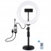 7.9" RGBW Dimmable LED Ring Light Ring Fill Light with Stand Phone Clip Remote Control PKT3080B
