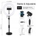 7.9" RGBW Dimmable LED Ring Light Ring Fill Light with Stand Phone Clip Remote Control PKT3080B