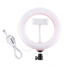 7.9" Dimmable LED Ring Light Ring Fill Light Vlogging Selfie Video Ring Light w/ Phone Clip PU459F