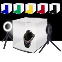 30cm Softbox Lighting Kit with Foldable Photo Shooting Box Light Stand 6-Color Backgrounds PU5130