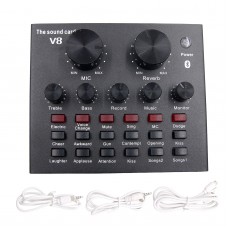 V8 Sound Card Live Sound Card Support Dual Mobile Phones 12 Sound Effects For Live Online Singing