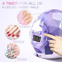 110W LED Nail Lamp Infrared Sensing UV Nail Dryer Machine w/ 4 Gears Timing for Curing Gel Nail Polish 