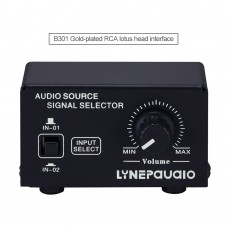 2 In 1 Out Audio Source Signal Selector Speaker Switcher Output Volume Adjustment RCA Interface B301 