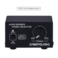 2 In 1 Out Audio Source Signal Selector Speaker Switcher Volume Adjustment 3.5mm Headphone Jack B302