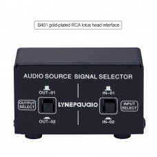 2 In 2 Out Audio Source Signal Selector Switcher Manual Switching Output RCA Interface B401