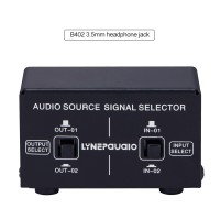 2 In 2 Out Audio Source Signal Selector Switcher Manual Switching Output 3.5mm Headphone Jack B402