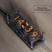 IN-12 Glow Tube Clock Fluorescent Nixie Clock 6 Colors Light Display Time Date (without Tubes)
