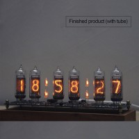 IN14 Glow Tube Clock Fluorescent Nixie Clock Display Time Date Temperature Assembled (with Tubes)