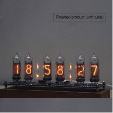 IN14 Glow Tube Clock Fluorescent Nixie Clock Display Time Date Temperature Assembled (with Tubes)