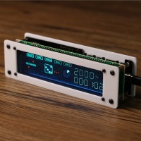 EleksVFD Desktop VFD Clock Retro Electronic Fluorescent Tube Clock Display Time Date (White)