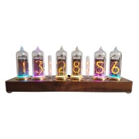 Induction Switch IN14 Glow Tube Clock LED Digital Nixie Clock Electronic Alarm Clock  