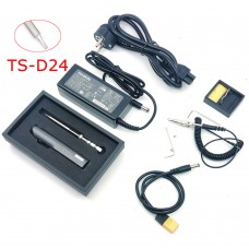 TS100 65W 24V Mini Soldering Iron Kit OLED Display Adjustable Temperature w/ Soldering Tip TS-D24