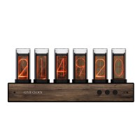 RGB Glow Tube Clock LED Digital Nixie Clock Electronic Retro Desk Clock 6 Bit 5V USB Powered Black