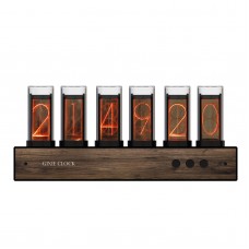 RGB Glow Tube Clock LED Digital Nixie Clock Electronic Retro Desk Clock 6 Bit 5V USB Powered Black