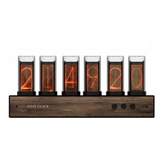 RGB Glow Tube Clock LED Digital Nixie Clock Electronic Retro Desk Clock 6 Bit 5V USB Powered Black