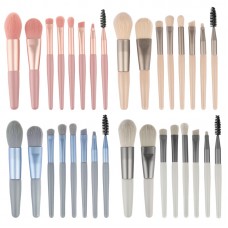 8pcs Mini Makeup Brush Set Soft Synthetic Fiber Bristle For Loose Powder Blush Foundation Eyeshadow