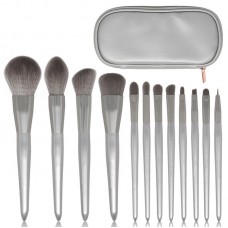 12pcs Makeup Brush Set w/ Small Bag Blush Powder Highlight Eyeshadow Eyebrow Lip Brush For Beginners